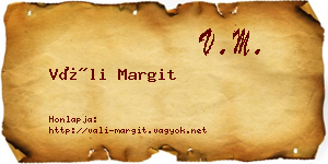 Váli Margit névjegykártya